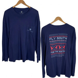 LS162 Mens Southern Proper Fly South In Winter Preppy Pocket T Shirt XL